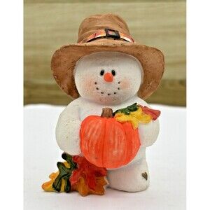 Sarah's Attic Snowonders Leif Snowman Thanksgiving Figurine Nov 1998 82/2102 VTG